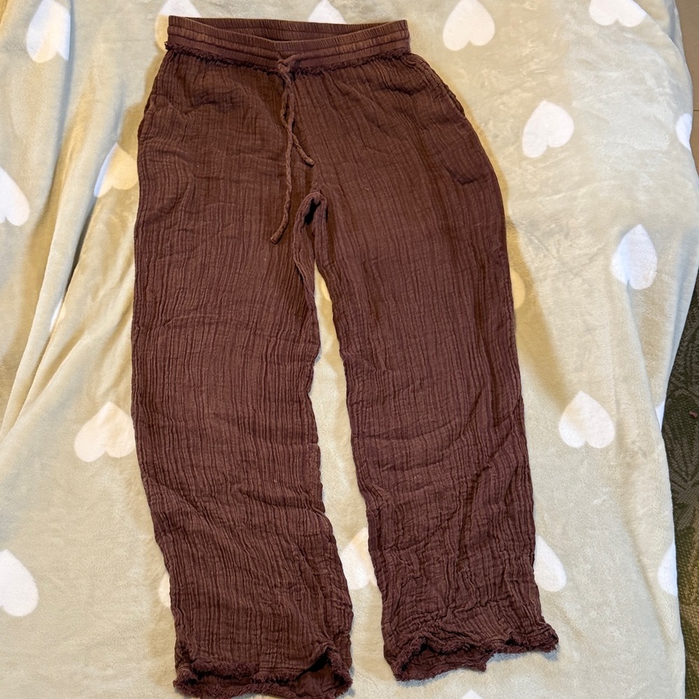 Mahina Brown Straight Leg Pants